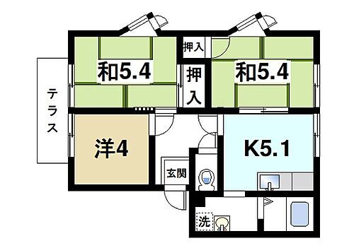 奈良県奈良市左京3丁目 高の原駅 3K アパート 賃貸物件詳細