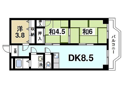 奈良県生駒市東菜畑1丁目 東生駒駅 3DK マンション 賃貸物件詳細