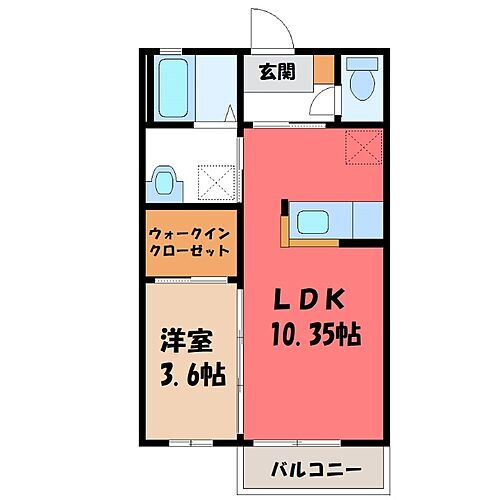 栃木県宇都宮市東峰町 陽東３丁目駅 1LDK アパート 賃貸物件詳細