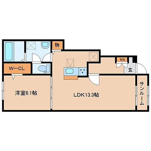 奈良県大和郡山市額田部北町 平端駅 1LDK アパート 賃貸物件詳細