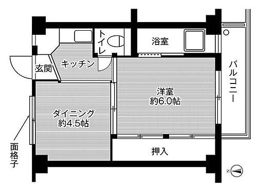 ビレッジハウス藤田２号棟 4階 1DK 賃貸物件詳細