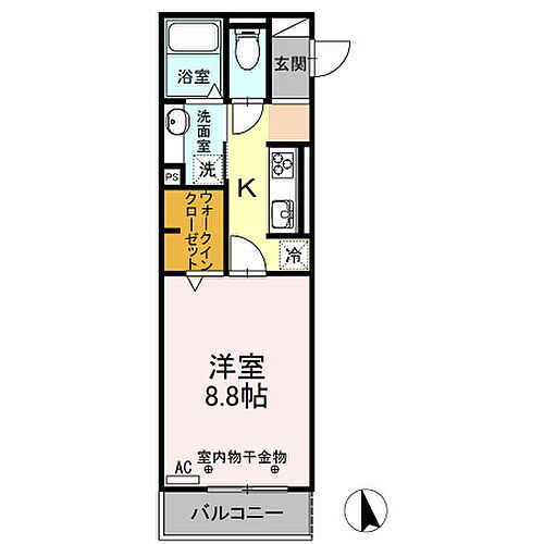 タウンコートＩ 2階 1K 賃貸物件詳細