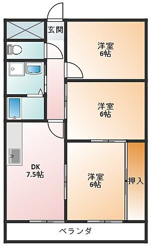レジデンスときわ 4階 3DK 賃貸物件詳細