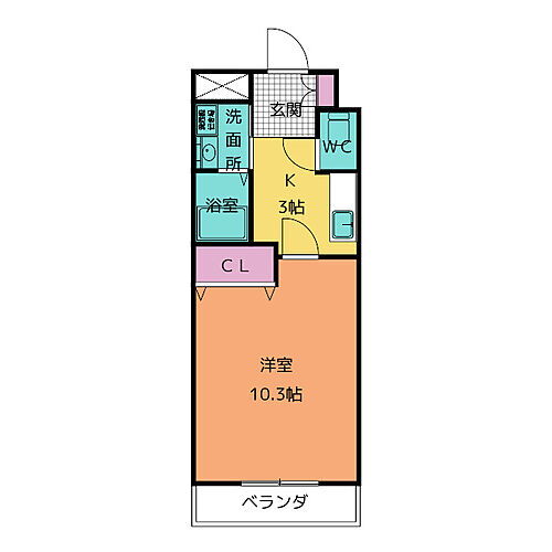 カーサ荒池 2階 1K 賃貸物件詳細