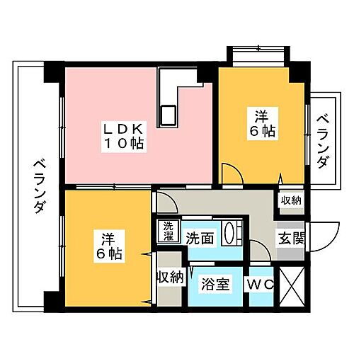 サンセットサミット 2階 2LDK 賃貸物件詳細