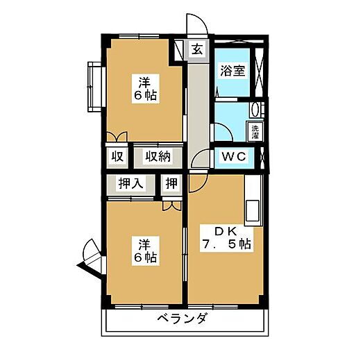 コスモタウンＮＩＳＳＩＮ 4階 2DK 賃貸物件詳細