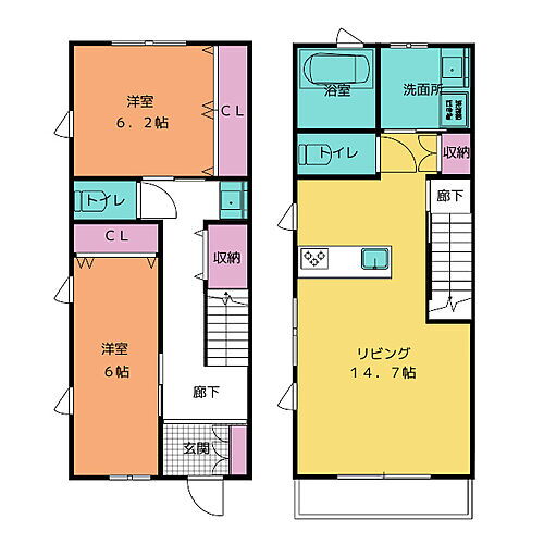テラスハウス杉崎町 2LDK 賃貸物件詳細