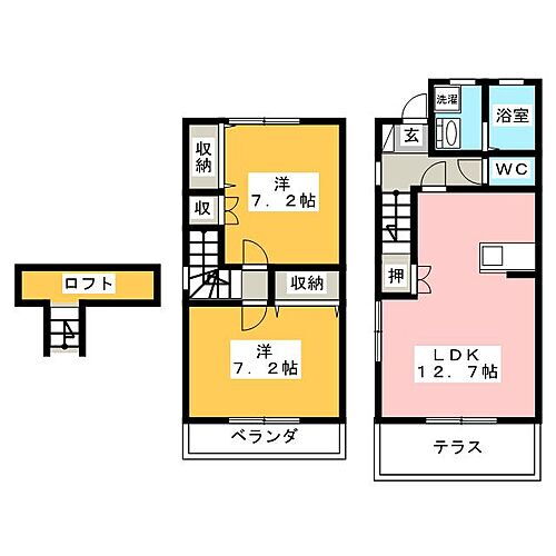 コーポ・ソレイユ　２ 2階 2LDK 賃貸物件詳細