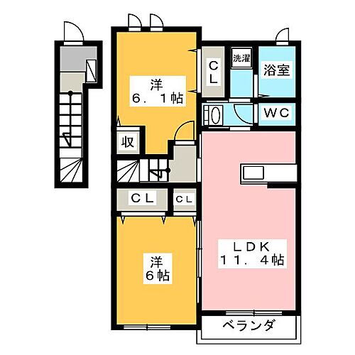 シャロン 2階 2LDK 賃貸物件詳細