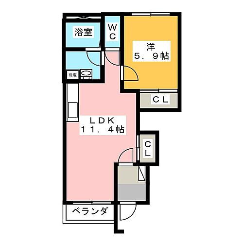 岐阜県美濃市もみじが丘2丁目 1LDK アパート 賃貸物件詳細