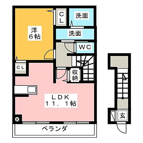 ルミナーレＡ 2階 1LDK 賃貸物件詳細