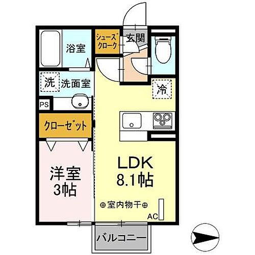 茨城県筑西市乙222番7 下館駅 1LDK アパート 賃貸物件詳細