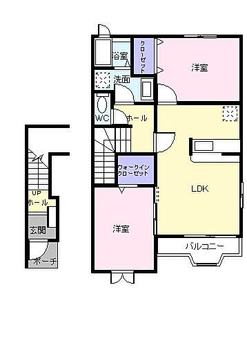 ヤマトハイツＢ 2階 2LDK 賃貸物件詳細