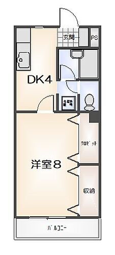 徳島県徳島市山城西4丁目 二軒屋駅 1DK マンション 賃貸物件詳細