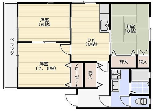 福岡県飯塚市南尾1-266 飯塚駅 3DK アパート 賃貸物件詳細