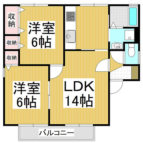 長野県松本市村井町南1丁目 村井駅 2LDK アパート 賃貸物件詳細