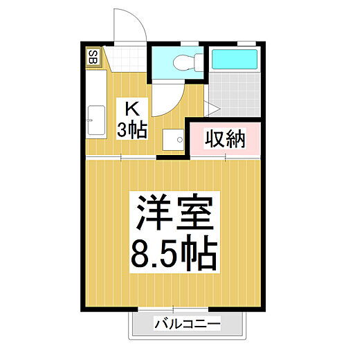 長野県長野市大字鶴賀七瀬中町 長野駅 1K アパート 賃貸物件詳細