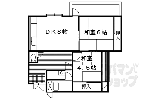 京都府向日市上植野町吉備寺 西向日駅 2LDK マンション 賃貸物件詳細