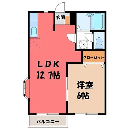 栃木県宇都宮市西川田町 江曽島駅 1LDK アパート 賃貸物件詳細