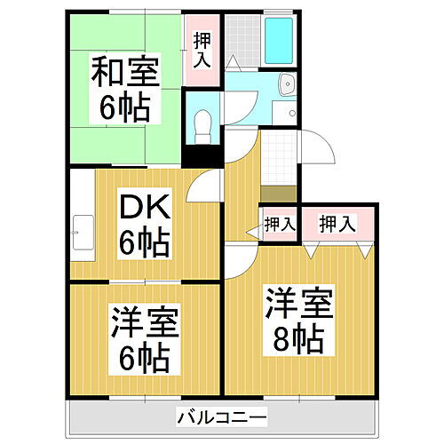 長野県長野市三輪3丁目 本郷駅 3DK アパート 賃貸物件詳細