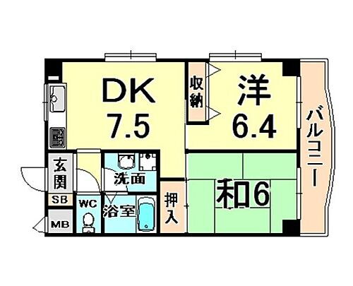 兵庫県尼崎市武庫之荘東2丁目 武庫之荘駅 2DK マンション 賃貸物件詳細