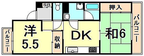 兵庫県尼崎市久々知2丁目 塚口駅 2DK マンション 賃貸物件詳細