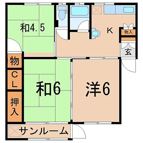 福島県福島市南矢野目字向原東 福島駅 3K アパート 賃貸物件詳細