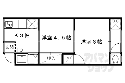 京都府長岡京市開田1丁目 長岡天神駅 2K マンション 賃貸物件詳細