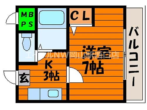 岡山県岡山市北区下伊福1丁目 備前三門駅 1K マンション 賃貸物件詳細