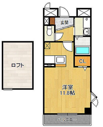 メゾンドグラースＮ 2階 1K 賃貸物件詳細