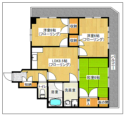 サンゾーネ長尾 2階 3LDK 賃貸物件詳細