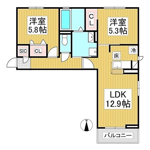 長野県上田市中央西1丁目 上田駅 2LDK アパート 賃貸物件詳細