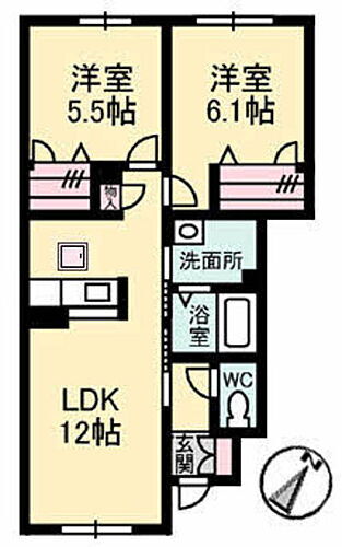 メゾネット　ジャルダン　ヴェールＡ棟 1階 2LDK 賃貸物件詳細