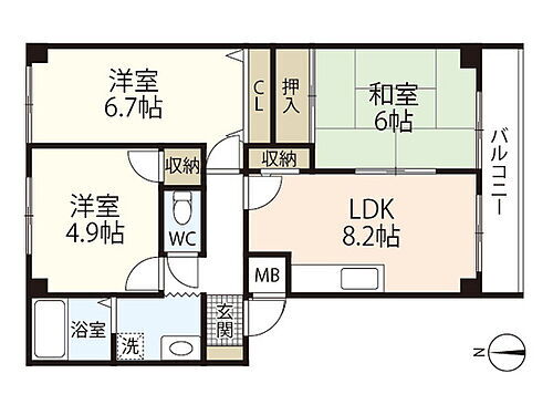 フィネス西田 3階 3DK 賃貸物件詳細