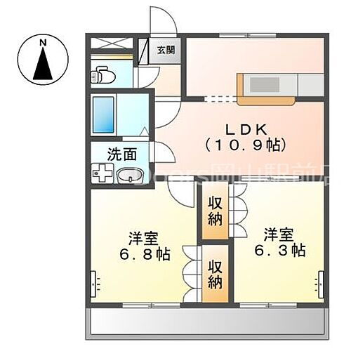 岡山県岡山市北区建部町吉田 建部駅 2LDK アパート 賃貸物件詳細