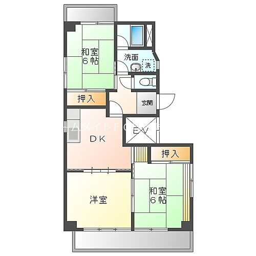 メゾン岡本 4階 3DK 賃貸物件詳細