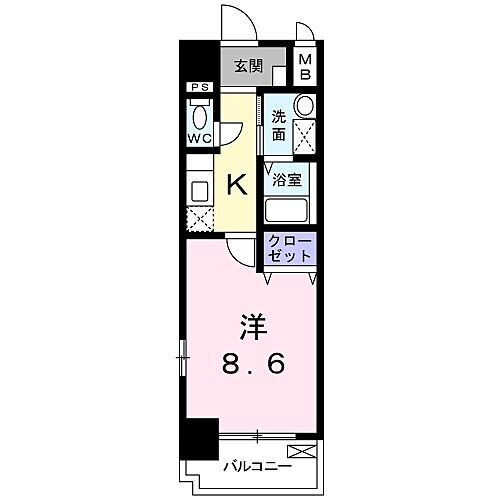 カーサ・フィオーレ中広通り 4階 1K 賃貸物件詳細