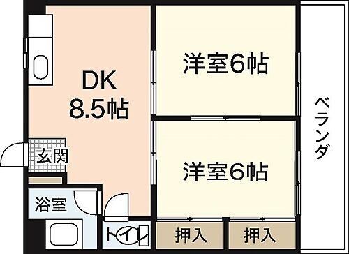 中広マンション正荘 2階 2DK 賃貸物件詳細