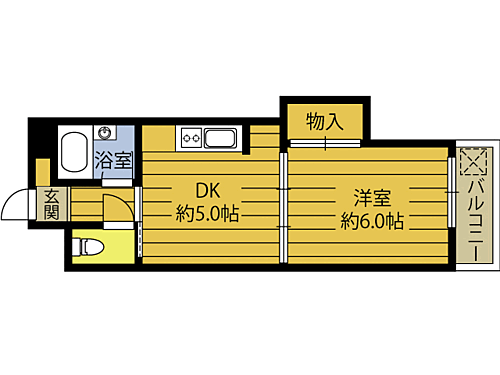 サンシティ吉成８０５号 8階 1DK 賃貸物件詳細