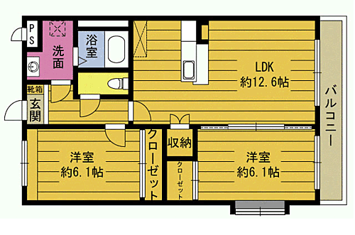 大分県大分市中島東3丁目 大分駅 2LDK マンション 賃貸物件詳細
