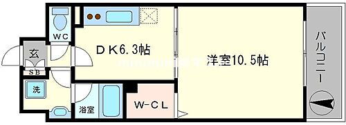 グランドゥール敷津 3階 1DK 賃貸物件詳細