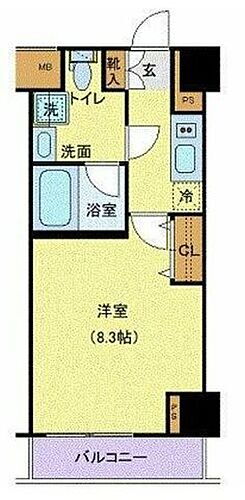 ジェノヴィア新宿中落合スカイガーデン 8階 1K 賃貸物件詳細