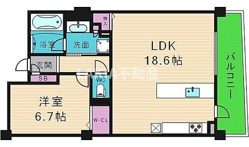 ロイヤルパークス桃坂 8階 1LDK 賃貸物件詳細