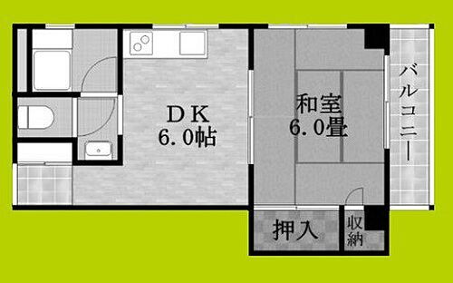 村本マンション 4階 1DK 賃貸物件詳細