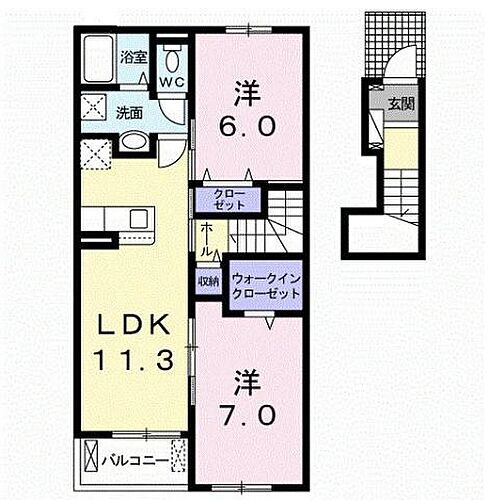 福岡県行橋市行事１丁目 小波瀬西工大前駅 2LDK アパート 賃貸物件詳細