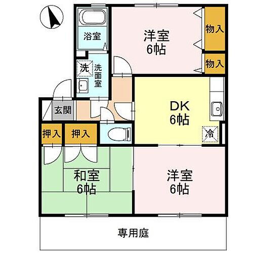 ゆうハイムＢ棟 1階 3DK 賃貸物件詳細