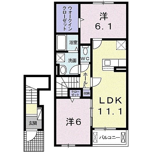 福岡県うきは市吉井町福永字口ノ坪13番地1 筑後吉井駅 2LDK アパート 賃貸物件詳細