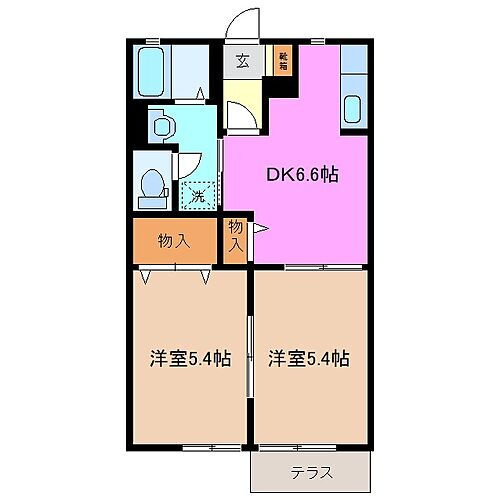 サンジェルマン　Ａ 1階 2DK 賃貸物件詳細