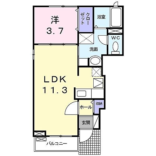 ウエストベルクＩＩＩ 1階 1LDK 賃貸物件詳細