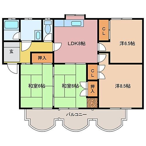 第２シャトーナツヤマ 2階 4LDK 賃貸物件詳細